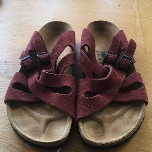 Maroon Birks, cross suede - excellent condition